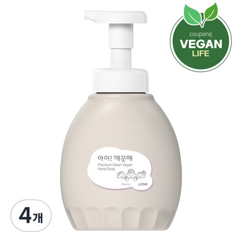 아이깨끗해 프리미엄 클린 비건 폼 핸드솝 피오니향, 450ml, 4개