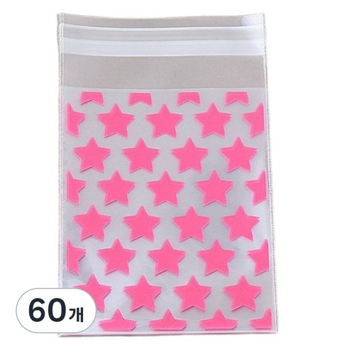 올하이 포카 포장 용품 스타 포토카드 스티커 슬리브 포장봉투 8 x 13 cm, 60개, 스타핑크