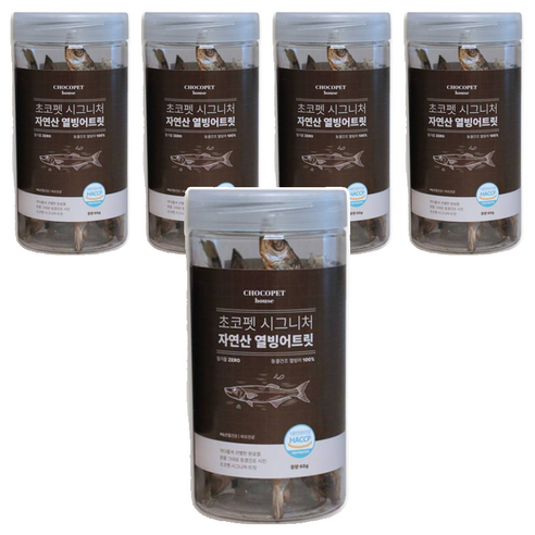 초코펫하우스 반려동물 시그니쳐 동결건조 간식, 열빙어, 60g, 5개