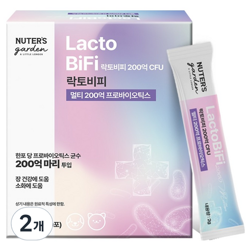 누터스가든 반려동물 락토비피 멀티 200억 프로바이오틱스 영양제, 장건강/유산균, 30회분, 2개