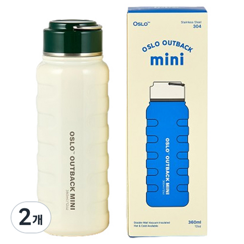 오슬로 아웃백 미니 텀블러, 화이트, 360ml, 2개