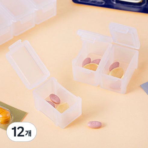 코멧 분리되는 휴대용 7칸 약통, 12개