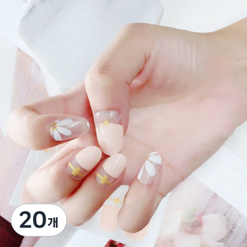 이엘피코리아 네일스티커 Q930 로이드플라워, 혼합 색상, 20개
