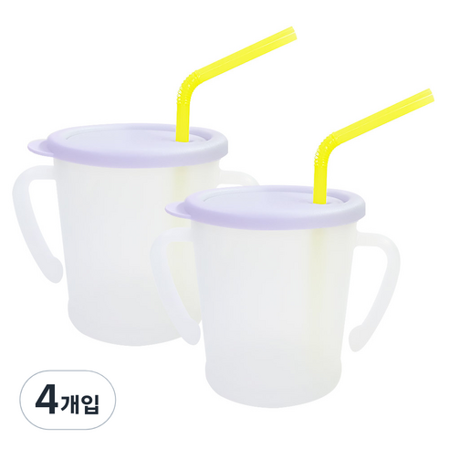 아가프라 뉴 매직 빨대컵 300ml, 4개, NEW 퍼플