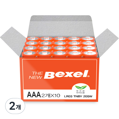 벡셀 더뉴 알카라인 AAA건전지, 20개입, 2개