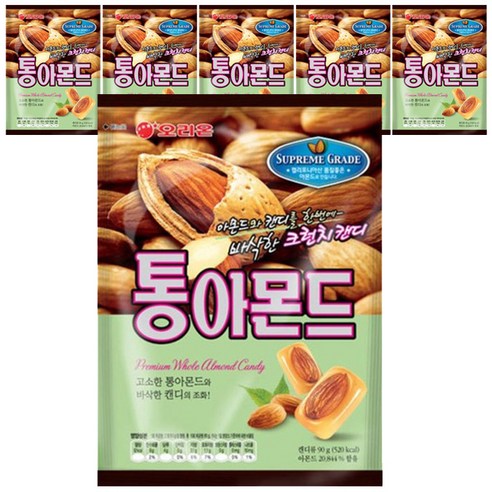 오리온 통아몬드 캔디, 90g, 6개