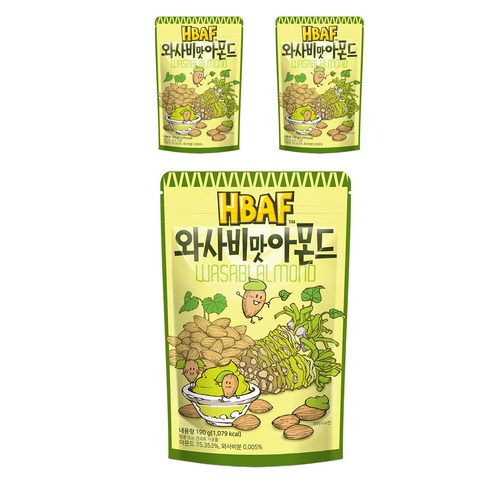 HBAF 바프 와사비맛아몬드, 190g, 3개