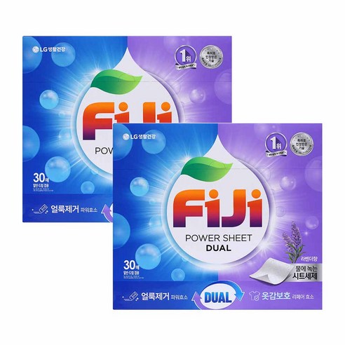 피지 파워 녹는 듀얼 시트세제 라벤더향, 30매, 2개