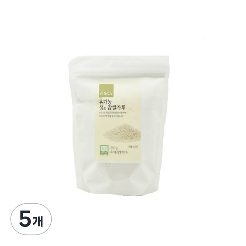 올가홀푸드 유기농 생 찹쌀가루, 350g, 5개