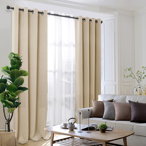 코멧 홈 단열 아일렛 암막 커튼 2개입