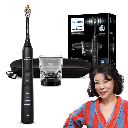 필립스 다이아몬드클린 9000 전동칫솔, HX9914/75, 블랙, 1세트 생활가전