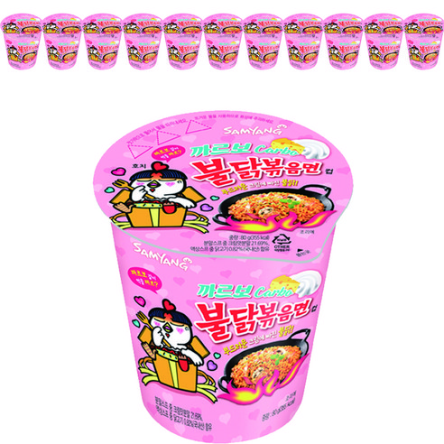 삼양 컵 까르보 불닭볶음면 80g, 12개