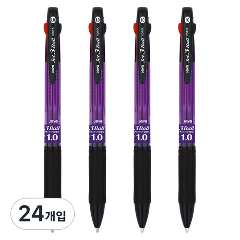 자바펜 제트3볼펜 1.0mm, 퍼플, 24개