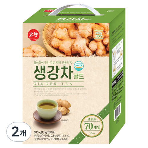 고향 생강차 골드, 13g, 2개, 70개입