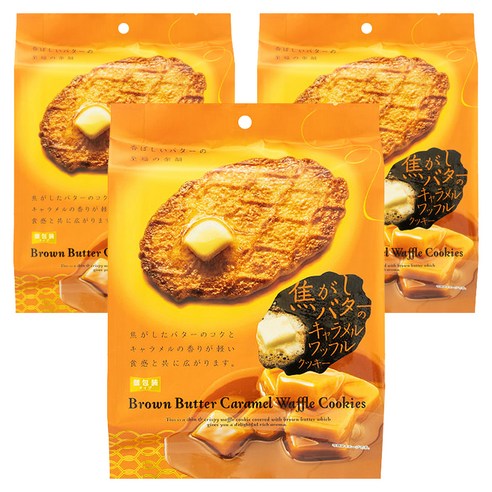브라운 버터 카라멜 와플 쿠키, 3개, 100g