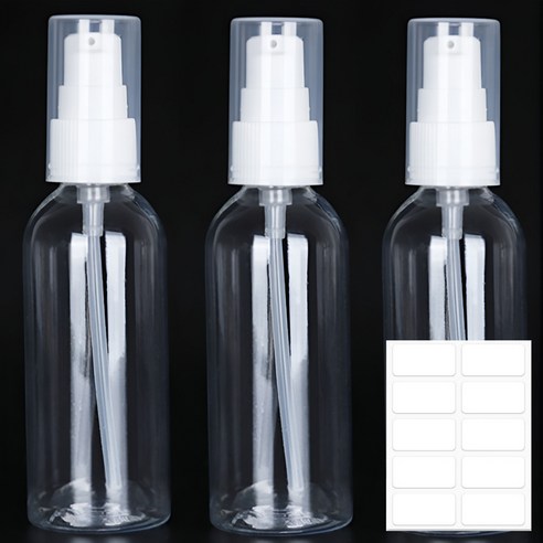 비타벨로 여행용 화장품 소분 펌핑 공병 60ml + 라벨스티커, 3개