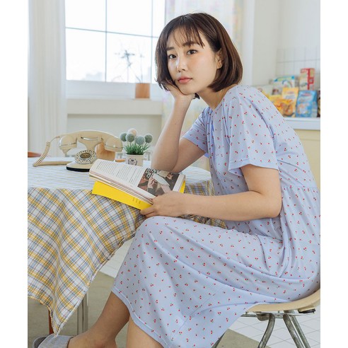 시원하고 편안한 여름 밤 수면을 위한 도씨 여성용 냉감 원피스 잠옷