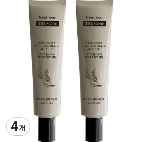 트리트룸 더모어 맥주효모 저자극 영양 탈모 헤어 앰플, 30ml, 4개
