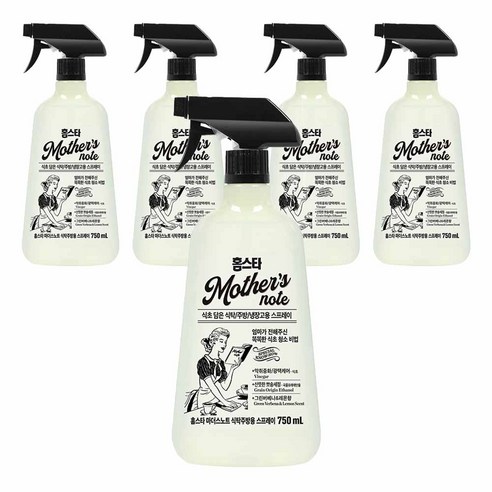 홈스타 마더스노트 식탁 주방용 스프레이 세정제, 5개, 750ml