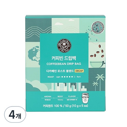 커피빈 드립백 디카페인 로스트 블렌드, 5개입, 4개, 10g
