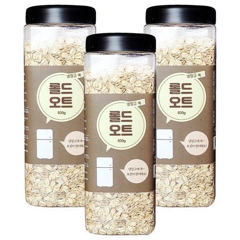 냉장고쏙 롤드 오트, 600g, 3개