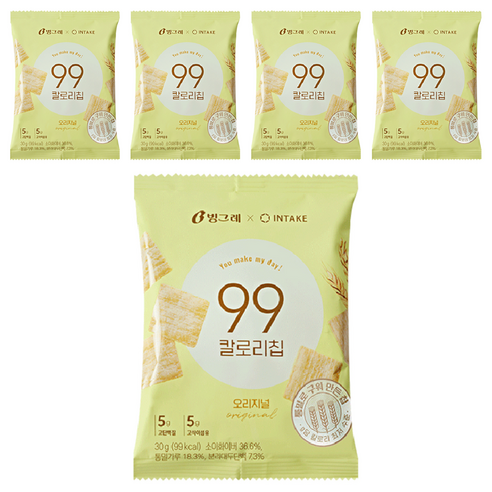 빙그레 99칼로리칩 오리지널, 30g, 5개
