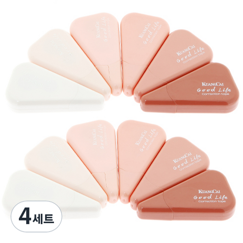 그라데이션 삼각 수정테이프 6종 x 2p 세트, 로즈핑크, 8세트