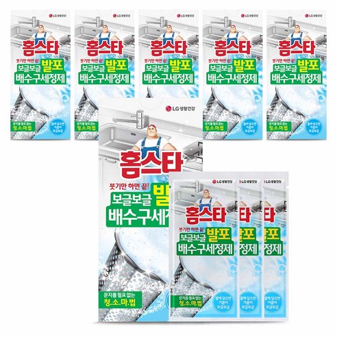 홈스타 발포 배수구 세정제, 120g, 6개