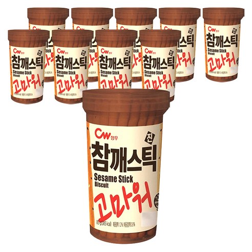 청우식품 참깨스틱 과자, 85g, 10개