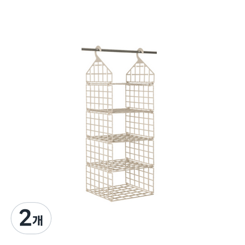 콩 Klivinghome 다용도 접이식 캐비닛 걸이 4단, 2개, 베이지