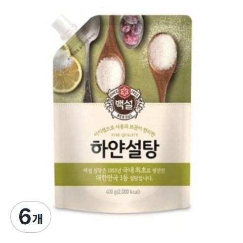백설 하얀설탕, 400g, 6개