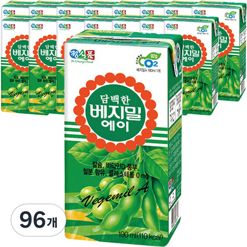 베지밀 A 담백한맛, 190ml, 96개