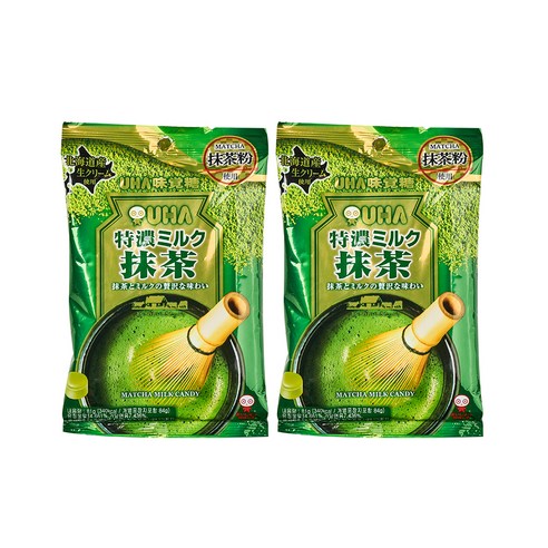 UHA 미카쿠도 토쿠노 밀크 말차 캔디, 81g, 2개