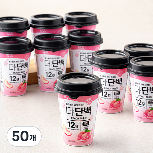 더단백 워터 프로틴 컵 복숭아, 50개, 250ml