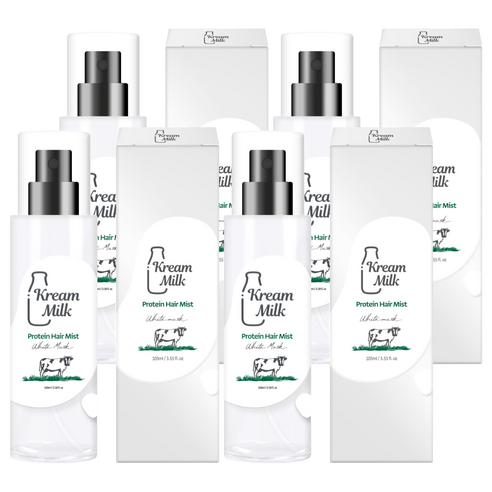 크림밀크 단백질 헤어 미스트 화이트머스크향, 4개, 105ml