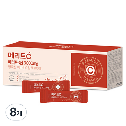 휴온스 메리트C산 3000mg 90포, 270g, 8개