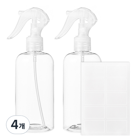 코멧 건스프레이 용기 300ml, 투명, 4개