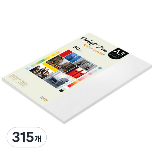 종이문화 프린트 프로 칼라 복사용지 No 30 스노우화이트 80g, A3, 315개