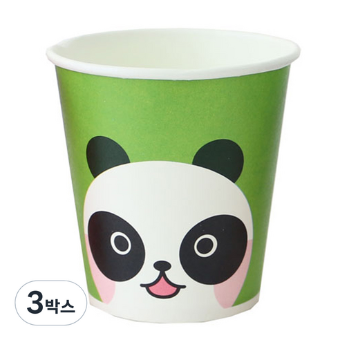 황씨네도시락 캐릭터 종이컵 팬더, 80개, 3개