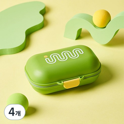 더자카 비비드톤 휴대용 비누케이스 FREE, 비비드그린, 4개