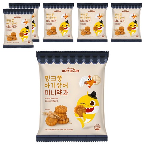 핑크퐁 아기상어 미니약과, 375g, 6개