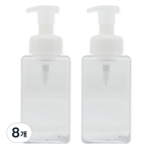 뉴앤룩 디스펜서 핸드워시 거품용기 450ml, 투명, 8개