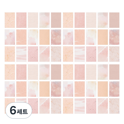 올리브파티 데일리라이프 감성 빈티지 다꾸 배경 메모지 30p 세트, 핑크, 핑크, 6세트