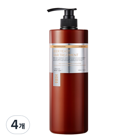 하라즈 맥주효모 단백질 트리트먼트 헤어팩, 1000ml, 4개