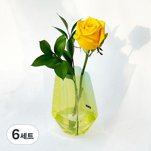 포켓플라워 생화 노랑장미 한송이팩, 노랑, 6세트