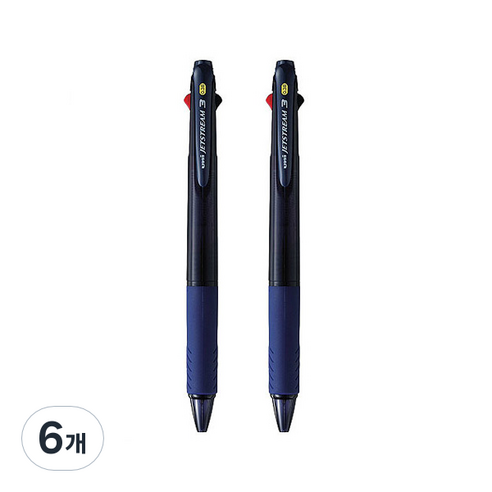 제트스트림 3색볼펜 0.38mm, 네이비, 6개