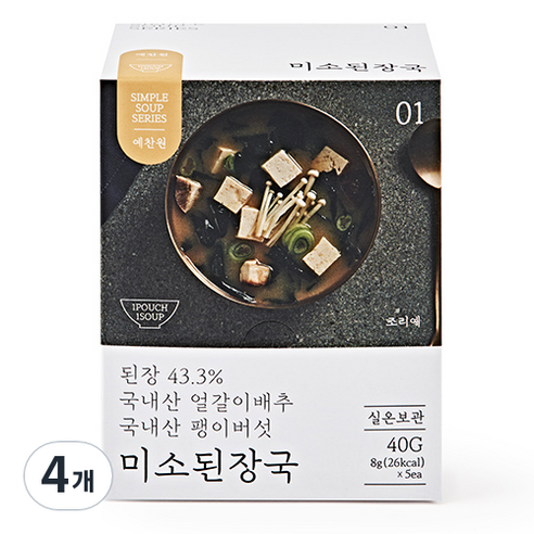 예찬원 미소된장국, 40g, 4개