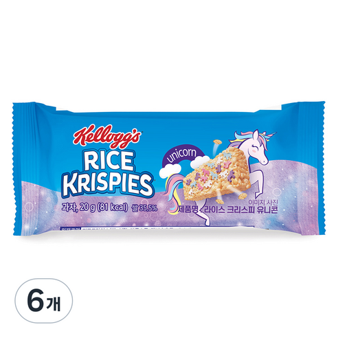 켈로그 라이스 크리스피 유니콘, 20g, 6개