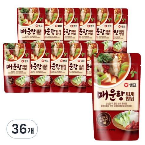 샘표 매운탕찌개 양념, 140g, 36개