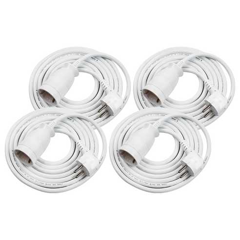 원스탑 고용량 이동형 연장코드선 1구 16A, 1.5m, 화이트, 4개